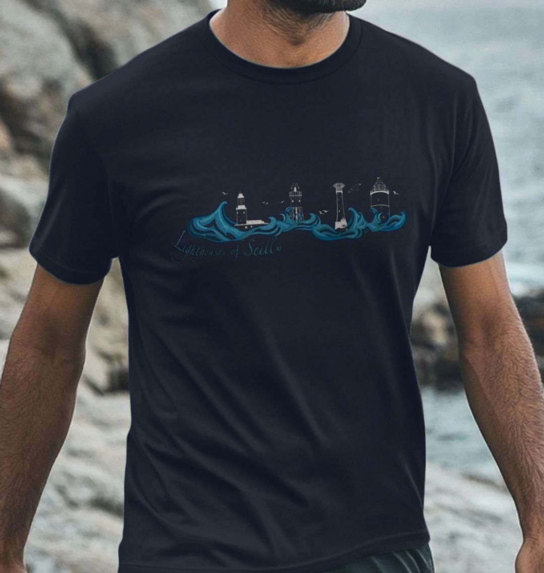 'Lighthouses of Scilly' Men's/Unisex Tee