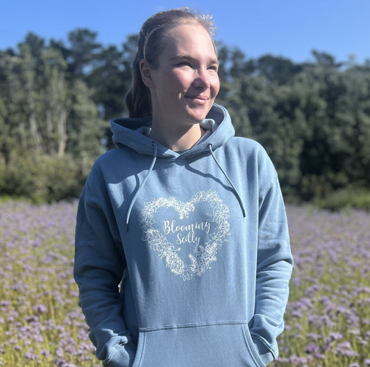 Blooming Scilly Organic Hoodie - Dusk Blue