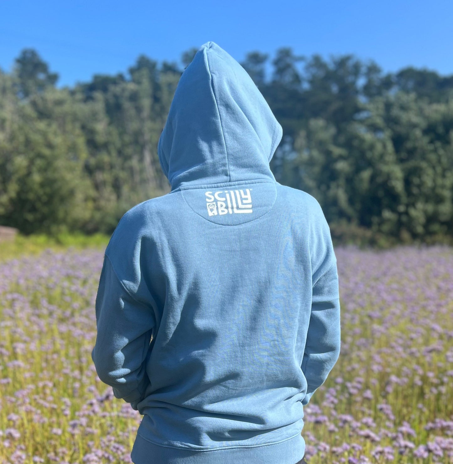 Blooming Scilly Organic Hoodie - Dusk Blue