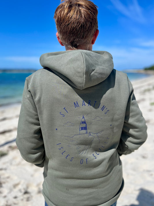 Full Zip 'St Martins' Organic Hoodie - Khaki