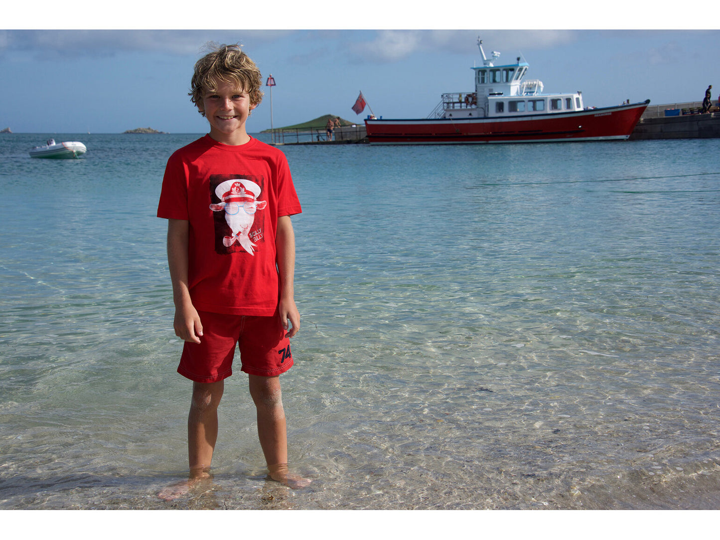 Kids' Scilly Billy Tee - Red