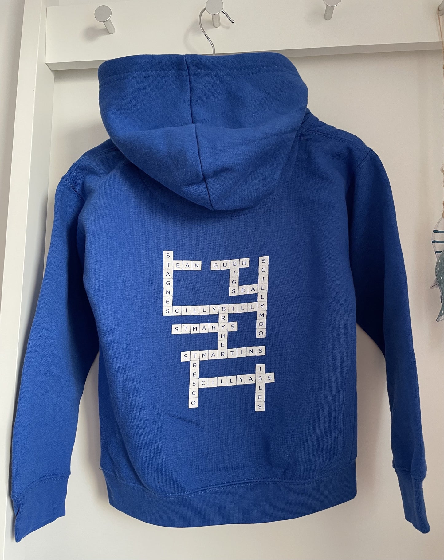 Kids Scrabble Hoodie - Royal Blue Pullover