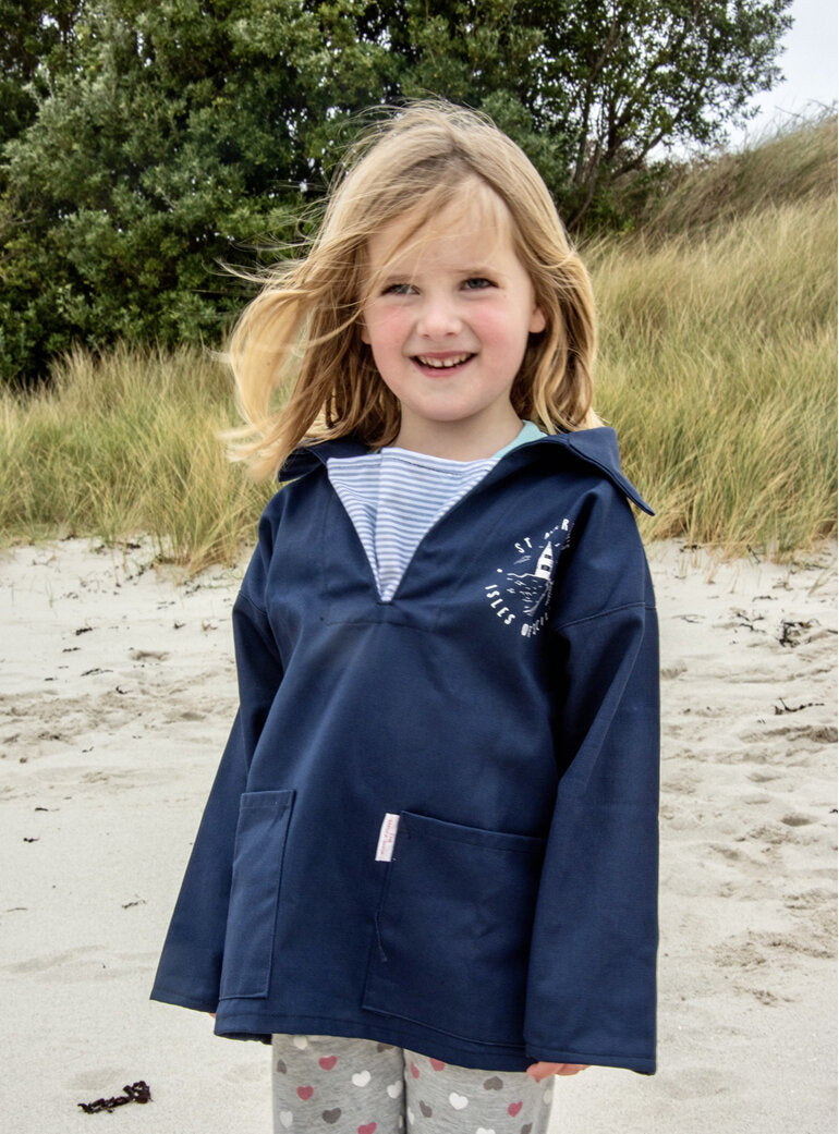 Handmade Kids Smock - Navy