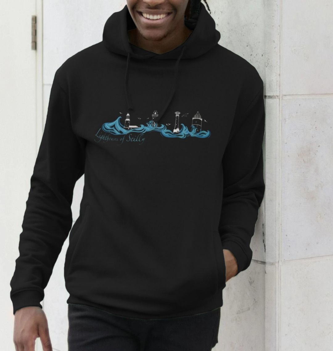 'Lighthouses of Scilly' Men's Hoodie