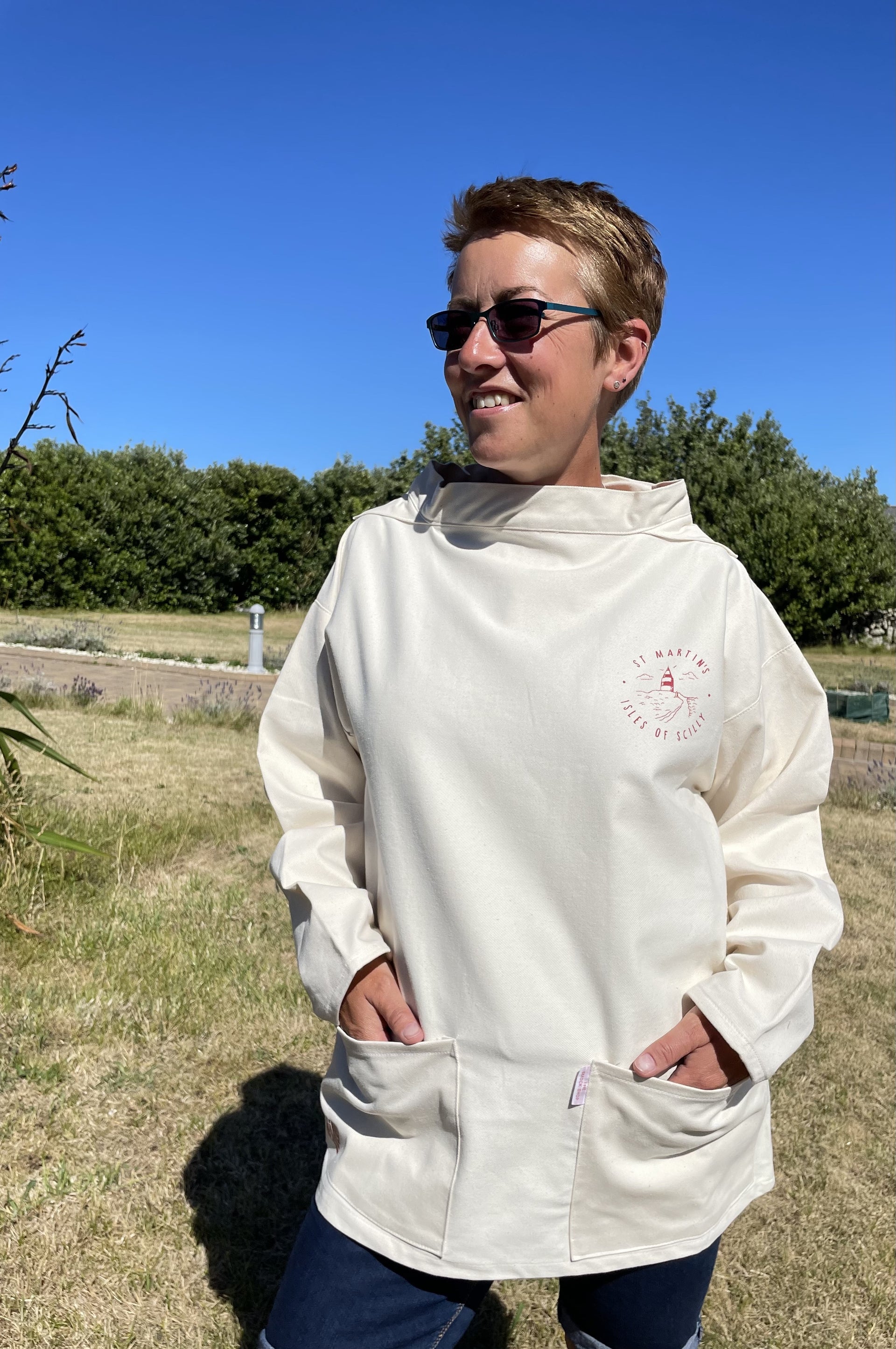 Handmade Adult Smock Crew Natural – Scilly Billy