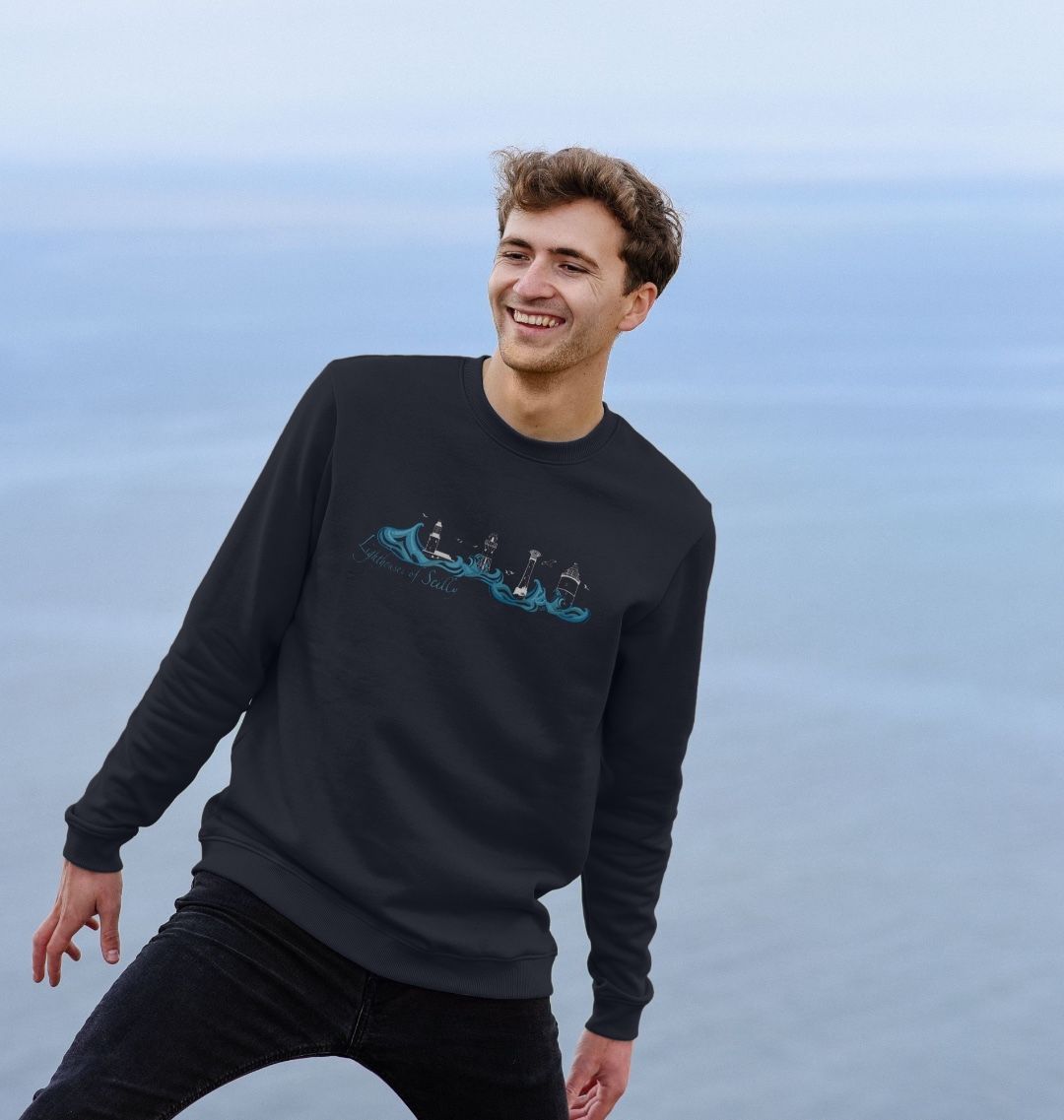 'Lighthouses of Scilly' Men’s Sweater