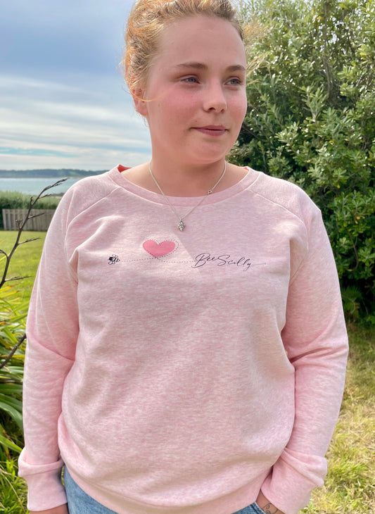 Bee Scilly Organic Sweatshirt - Heather Pink