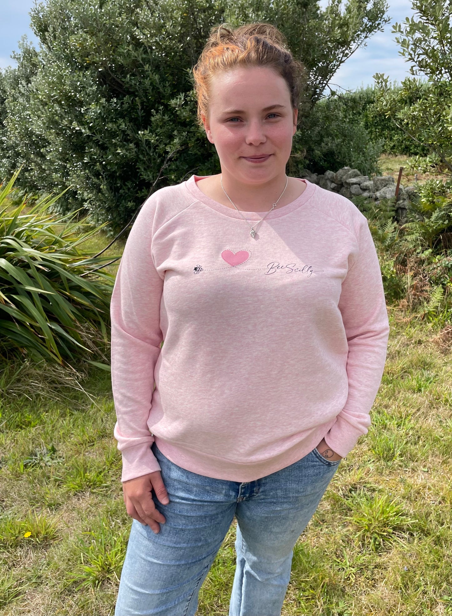 Bee Scilly Organic Sweatshirt - Heather Pink