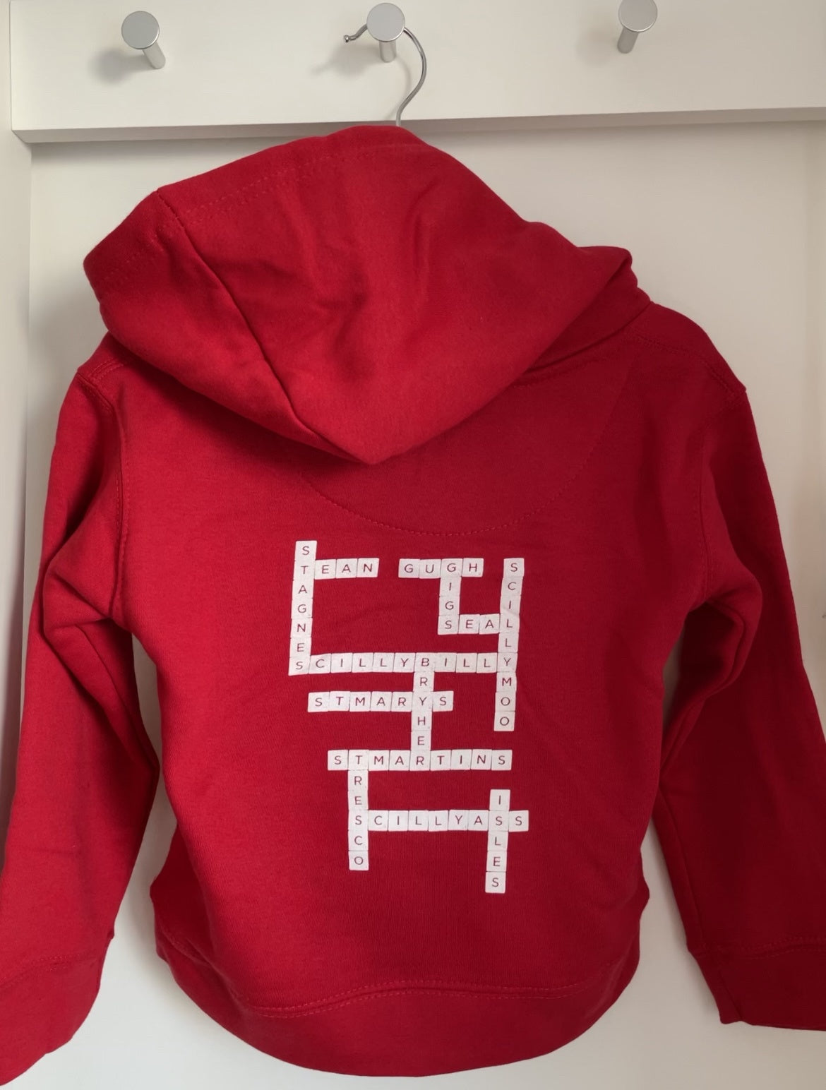 Kids Scrabble Hoodie - Red Pullover